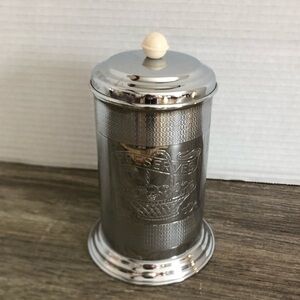 Vtg Chrome Preserve Jar with Cream Knob